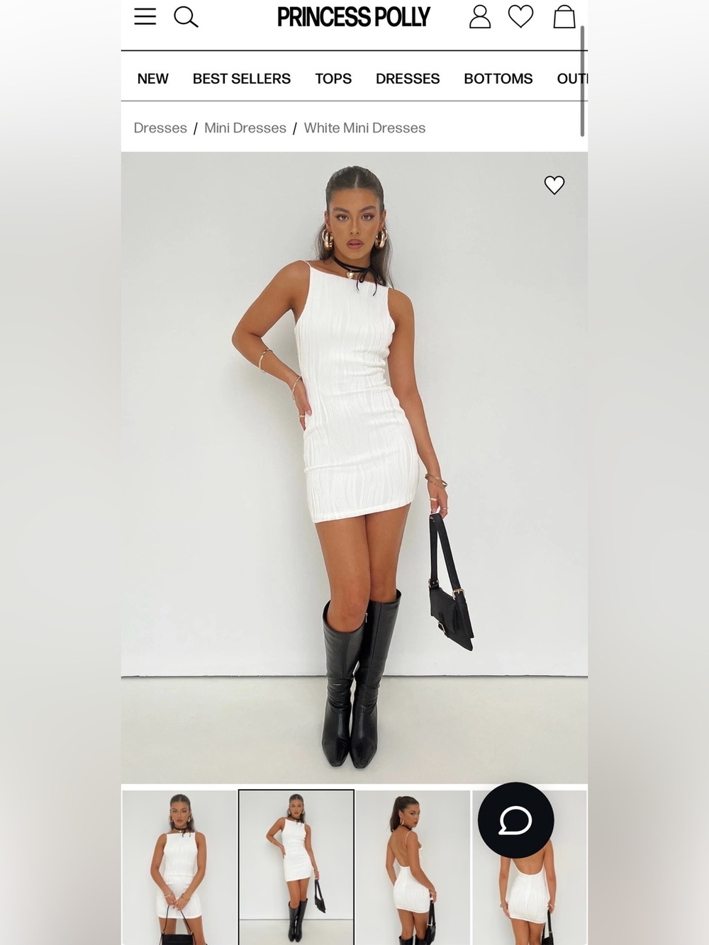 NEW Princess Polly ‘Olawa’ White Low Back Bodycon Mini Dress, Graduation, Bridal - Picture 8 of 14